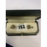 A pair of Russian 14ct diamond earrings, pre 1900,