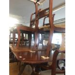 A regency style table, six chairs,