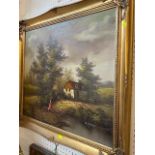 A gilt framed oil on canvas,