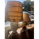 A decorative china lamp plus another