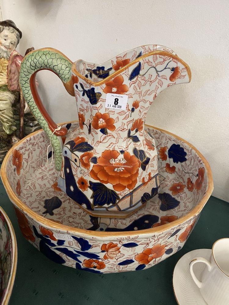 A porcelain jug and bowl set - Image 2 of 3