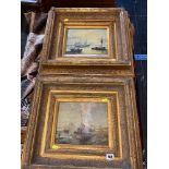 Pair of gilt framed marine oiliographs
