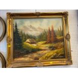 A gilt framed oil on canvas,