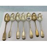 Seven hallmarked Victorian table spoons