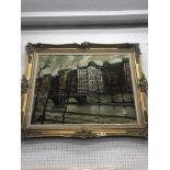 A framed oil on canvas, Paris scene,