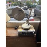 A Roberts radio and a Angle poise lamp