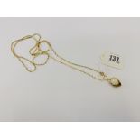 9ct gold link chain with small diamond,