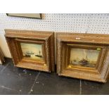 Pair of gilt framed marine oiliographs