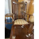 An Edwardian inlaid armchair