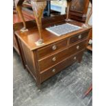 A mahogany dressing chest and a chest of drawers