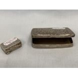 A white metal snuff box plus another