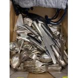 A qty of silver plated flatware,
