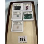 Six boxes of assorted gemstones inc.