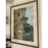 A large framed print,