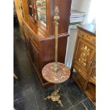 A Victorian brass and marble standard lamp