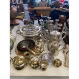 A qty of silver plate and copper