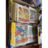 A large qty of comics inc. Beano, Spiderman etc.