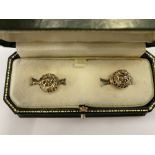 A pair of Russian 14ct diamond earrings, pre 1900,