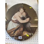 An oval framed Victorian print,