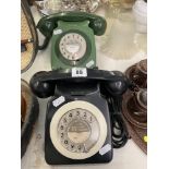 Two late dial telephones,