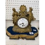 A spelter mantle clock