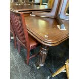 A 19th century mahogany extending table with three extra leaves 253cm x 131cm