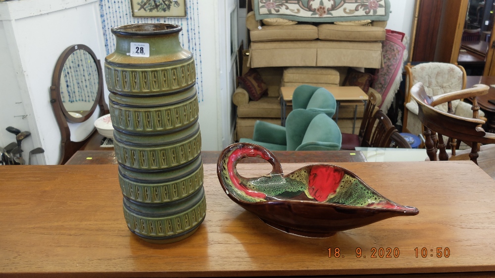 A 1960's German pottery vases and fruit bowl - Image 2 of 2