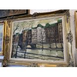 A framed oil on canvas, Paris scene,