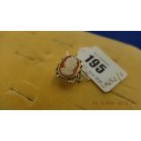 14ct gold cameo ring, 4 grams,