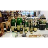 A collection of nine champagne bottles