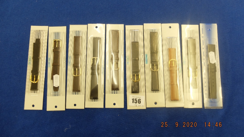 Ten gents watch straps (8 x 20mm 2 x 22mm)