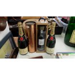 Two bottles of Moet and Chandon champagne and a Tawny reserve Port etc.