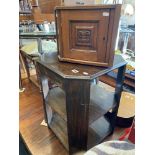 An oak book table and a locker