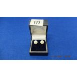 A pair of 9ct gold large cultured pearl studs