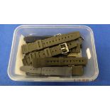 Fifteen assorted rubber watch straps