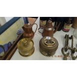 Two copper items;