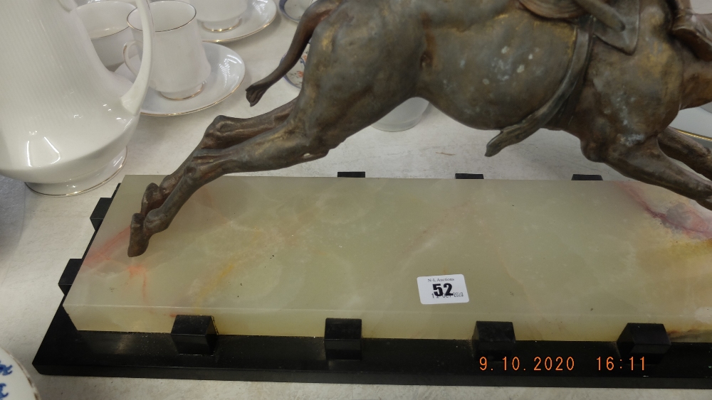 A metal camel and rider on onyx base - Image 4 of 5