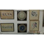 A pair of framed Chinese silk pictures