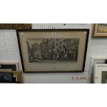 A framed Hogarth etching