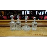 Four assorted decanters,