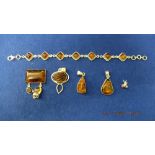 A sterling silver mixed lots Baltic Amber etc.