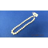 A large pearl necklace on 925 silver clasp,