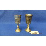 Two Russian hm silver (English) kiddush cups