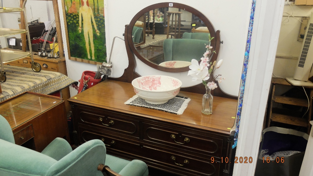 A mahogany dressing table