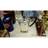 A silver plated hot water jug/ coffee pot