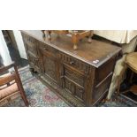 An oak sideboard