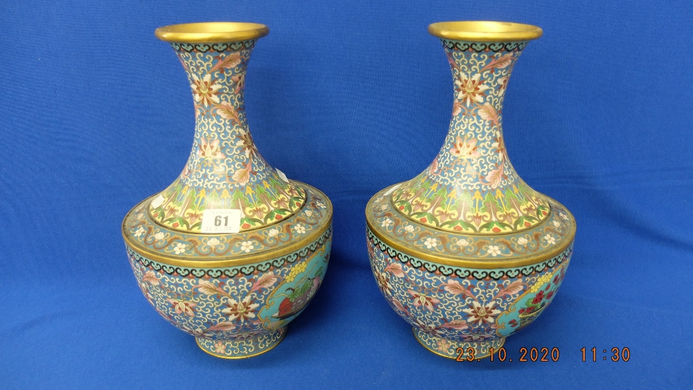 A pair of cloisonne vases