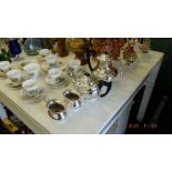 A silver plated Viners tea set