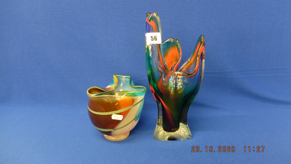 Two Murano style vases