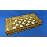 A backgammon set,